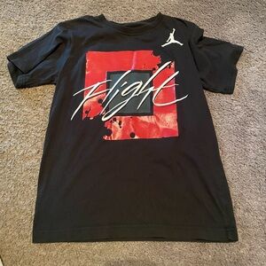 Jordan Black Short Sleeve Graphic Tee with Red Accent